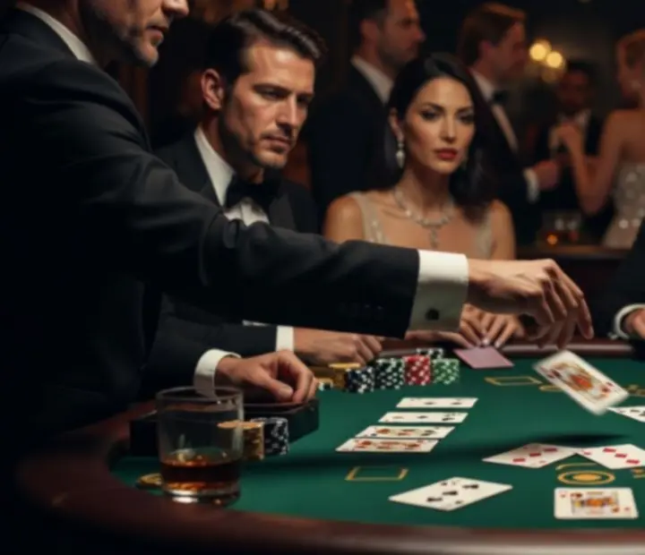 Profesjonalny krupier prowadzący rozgrywkę blackjack podczas eventu