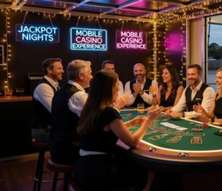 Nastrojowe oświetlenie i stół blackjack podczas wieczoru rozrywki w eleganckim klubie